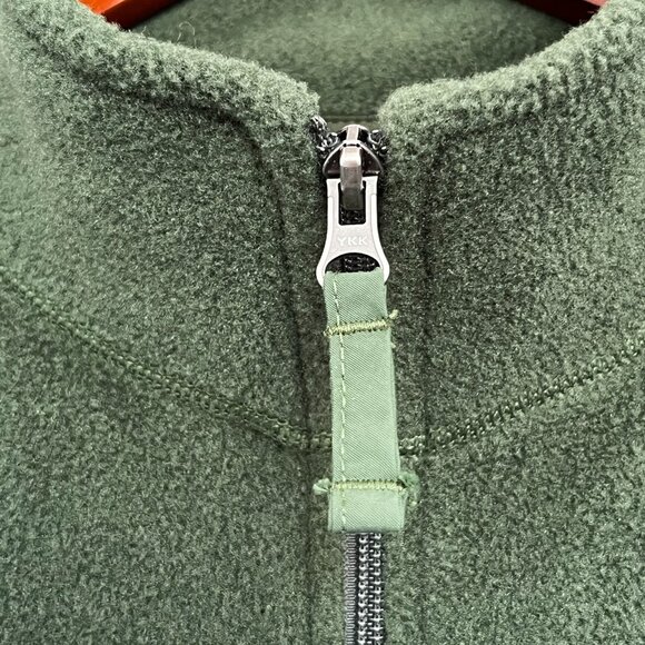 LL Bean Men's Full Zip Fleece Jacket Green Size Medium M Vintage Pockets 0 ALA-2 - Picture 5 of 10